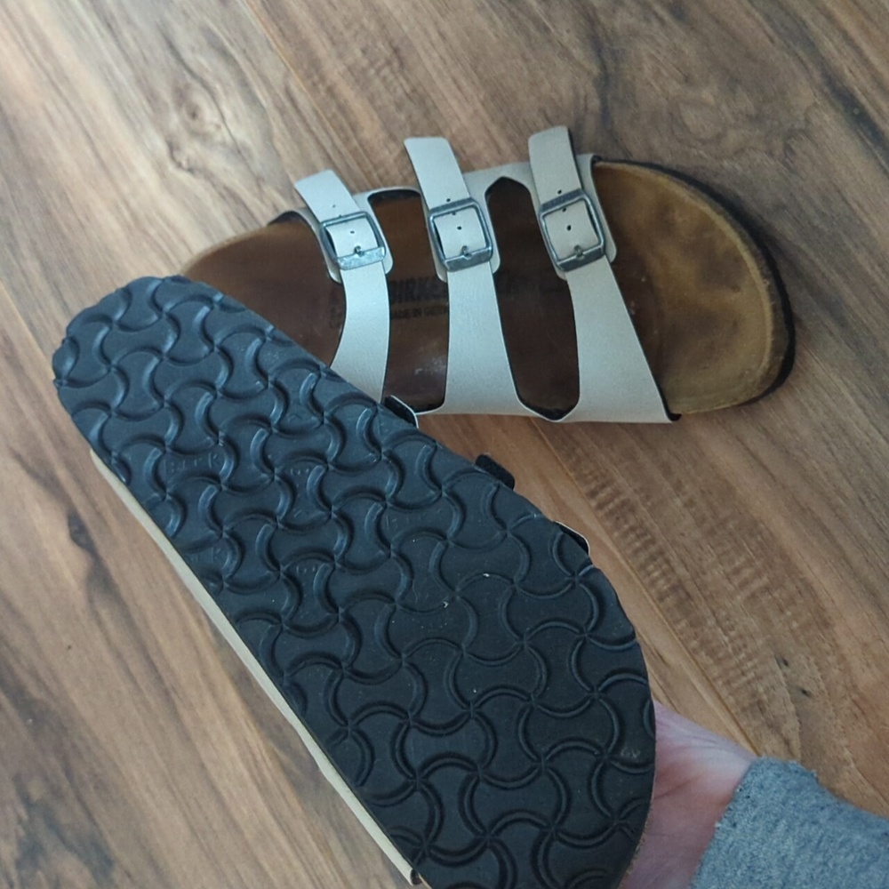 Birkenstock Florida Cream Tan Women's Sandal Slides Size 10. - Picture 5 of 8